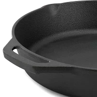 Megachef Pre-Seasoned Cast Iron 12" Skillet with Glass Lid