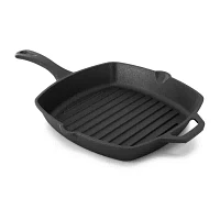 Megachef Pre-Seasoned Cast Iron 10.4" Griddle with Glass Lid