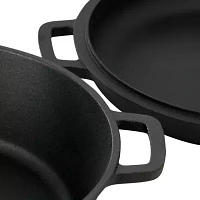 Megachef Pre-Sesoned Cast Iron 2-In-1 Cookware Set