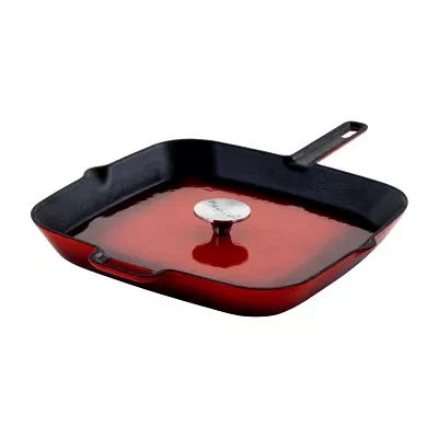 MegaChef Enameled Cast Iron 10.25" Square Grill Pan