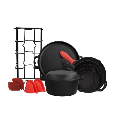 Megachef Pre-Seasoned Cast Iron 12-pc. Cookware Set