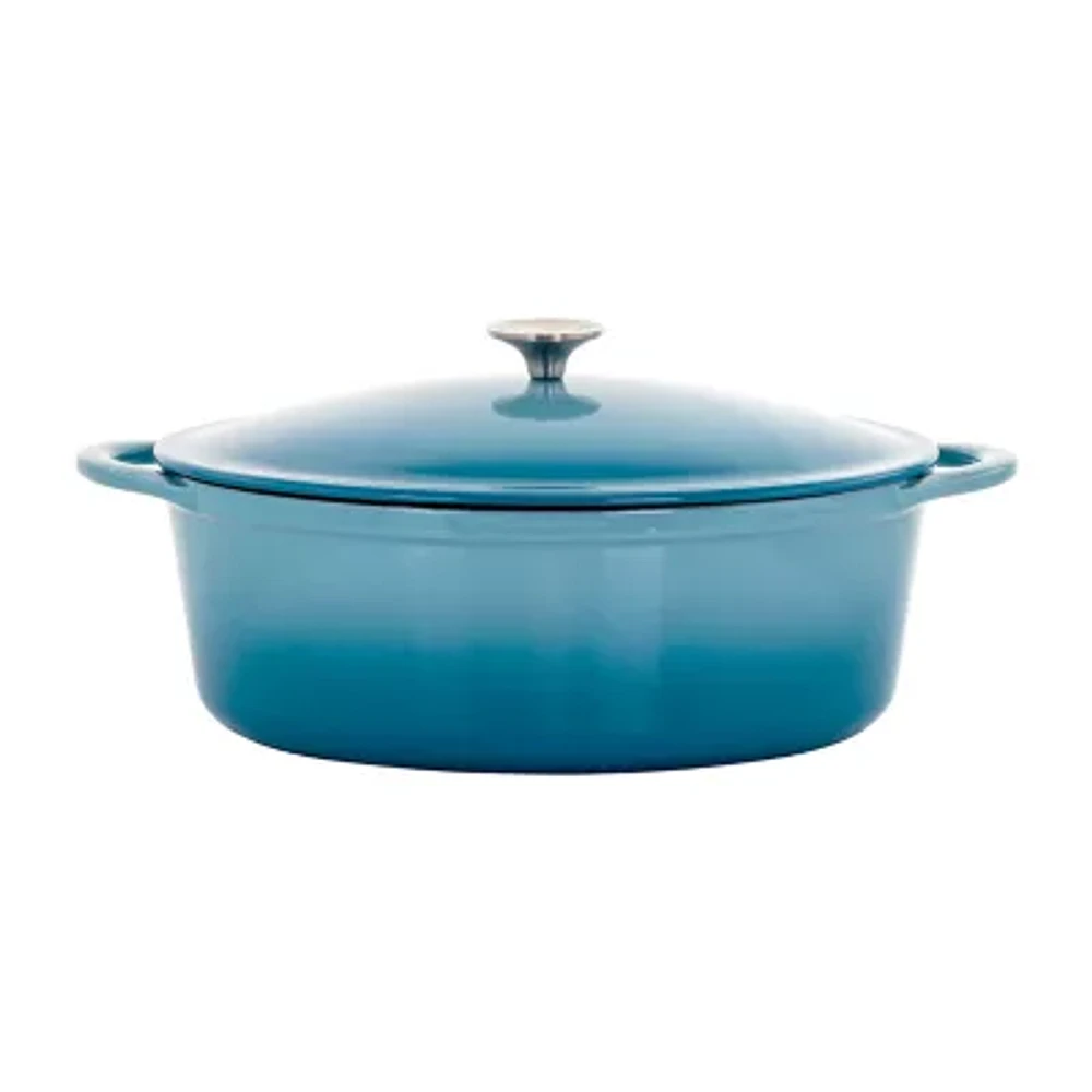 Megachef Enameled Cast Iron Oval 2-pc. Casserole Dish