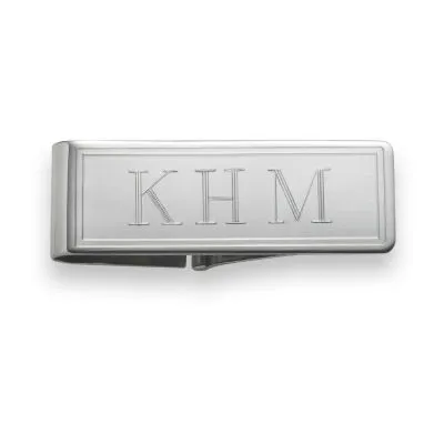 Personalized Border Detail Hinged Money Clip