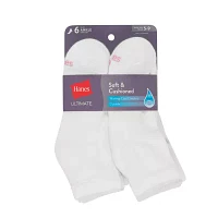 Hanes Ultra Core 6 Pair Quarter Ankle Socks Womens