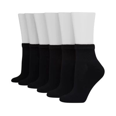 Hanes 6 Pair Quarter Socks Womens