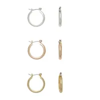 Mixit Hypoallergenic Tri Tone Hoop 3 Pair Earring Set