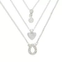 Mixit Hypoallergenic 3-pc. Cubic Zirconia 16 Inch Flower Heart Necklace Set