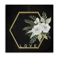 Lumaprints Geometric Hexagon Muted Floral Giclee Canvas Art