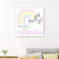 Lumaprints Pastel Rainbows V-Unicorns Giclee Canvas Art