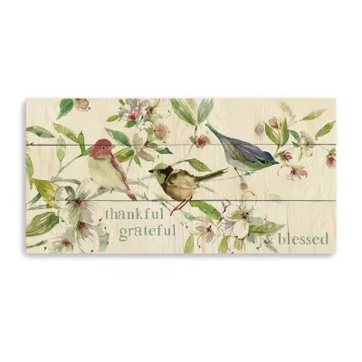 Lumaprints Grateful Thankful Blessed Birds Giclee Canvas Art