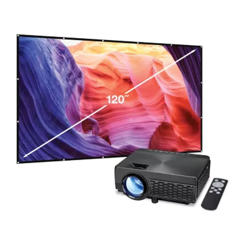 Memorex Mini Projector with Bluetooth and 120" Projection Screen