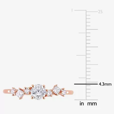 Womens 1/2 CT. T.W. Mined White Diamond 14K Rose Gold Round Engagement Ring