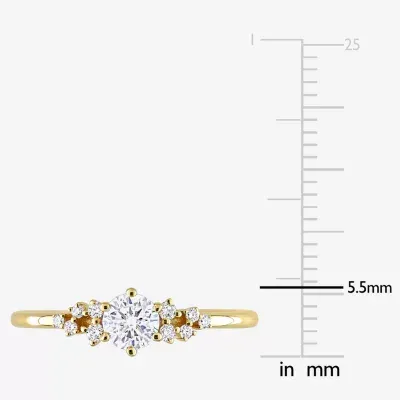 Womens 1/2 CT. T.W. Mined White Diamond 10K Gold Round Engagement Ring