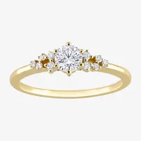 Womens 1/2 CT. T.W. Mined White Diamond 10K Gold Round Engagement Ring