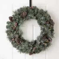 Glitzhome Indoor Pre-Lit Christmas Wreath