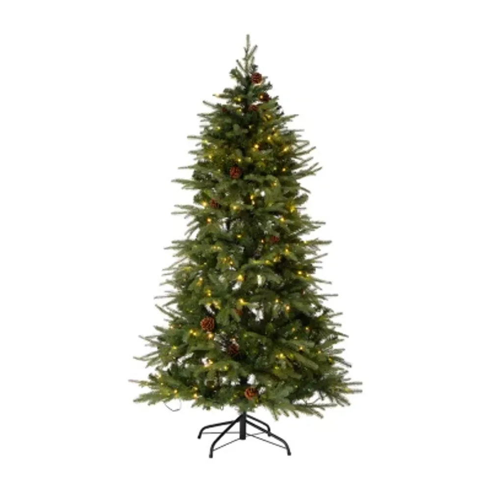 Glitzhome 6 Foot Pre-Lit Fir Christmas Tree