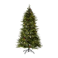 Glitzhome 6 Foot Pre-Lit Fir Christmas Tree