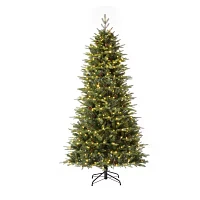 Glitzhome 7 Foot Pre-Lit Fir Christmas Tree