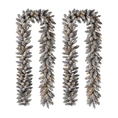 Glitzhome 2pk Pre-Lit Indoor Christmas Garland