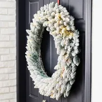 Glitzhome Oversized Snow Flocked Indoor Christmas Wreath