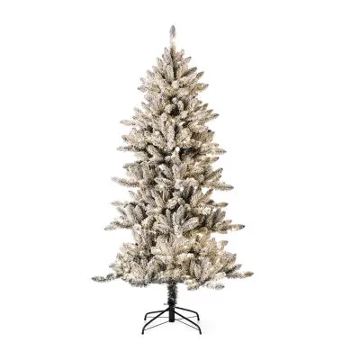 Glitzhome 6 Foot Flocked Pine Christmas Tree