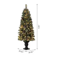 Glitzhome 5 Foot Pre-Lit Pine Christmas Tree