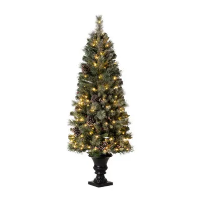 Glitzhome 5 Foot Pre-Lit Pine Christmas Tree