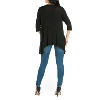 24/7 Comfort Apparel Womens Elbow Sleeve Open Cardigan