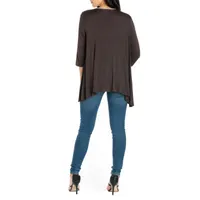 24/7 Comfort Apparel Womens Elbow Sleeve Open Cardigan