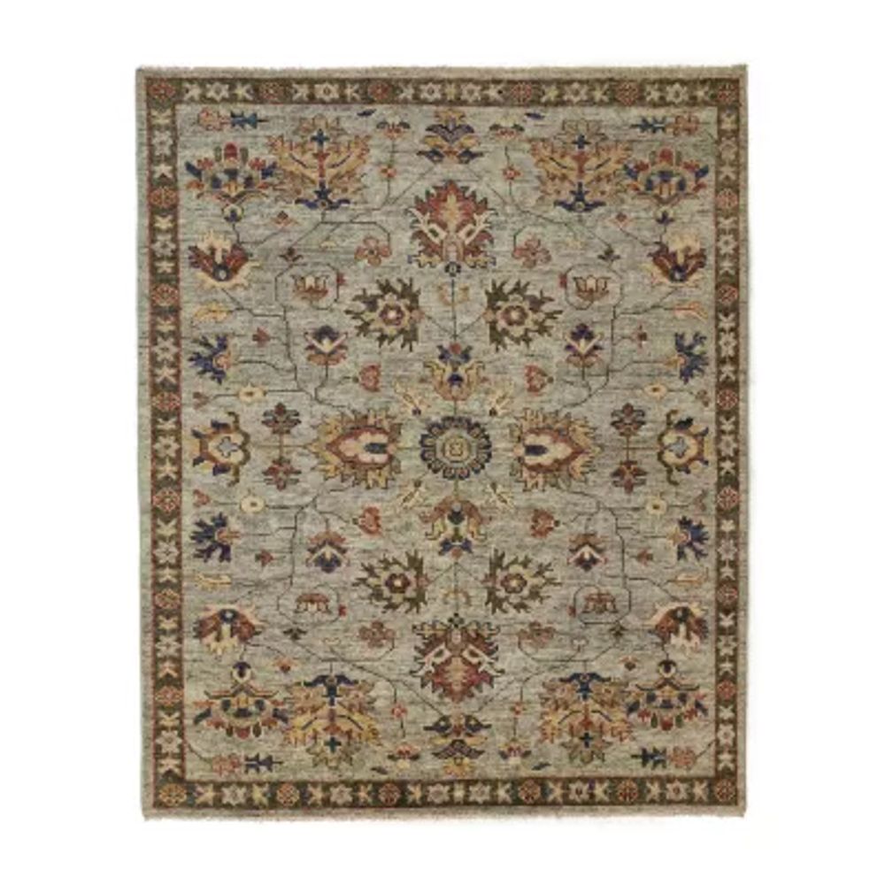Weave And Wander Irie Floral Hand Knotted Indoor Rectangle Area Rugs