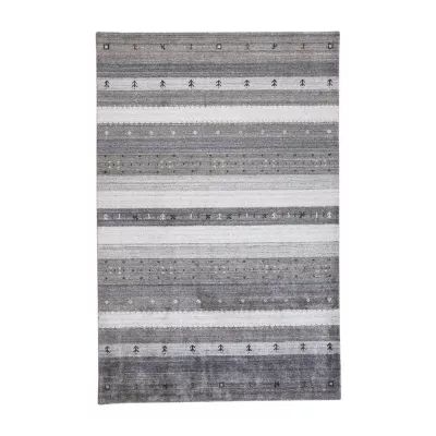 Weave And Wander Yurie Stripe Hand Knotted Indoor Rectangle Accent Rugs