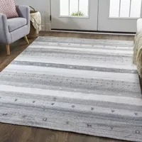 Weave And Wander Yurie Stripe Hand Knotted Indoor Rectangle Area Rugs