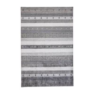 Weave And Wander Yurie Stripe Hand Knotted Indoor Rectangle Area Rugs