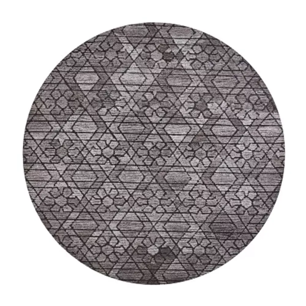 Weave And Wander Palatez Geometric Hand Tufted Indoor Round Area Rug