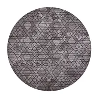Weave And Wander Palatez Geometric Hand Tufted Indoor Round Area Rug