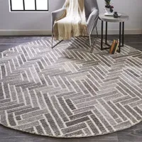 Weave And Wander Palatez Geometric Hand Tufted Indoor Round Area Rug