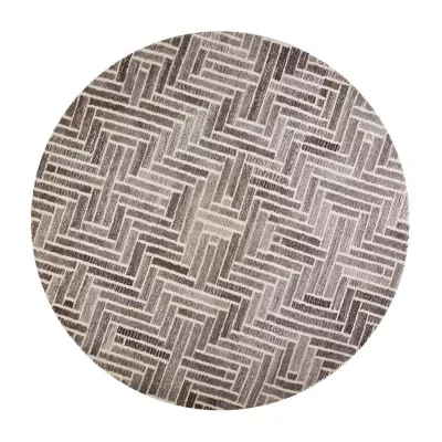 Weave And Wander Palatez Geometric Hand Tufted Indoor Round Area Rug