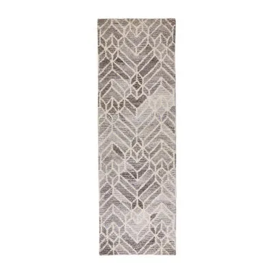 Weave And Wander Palatez Geometric Hand Tufted Indoor Rectangular Runner