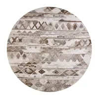 Weave And Wander Palatez Abstract Hand Tufted Indoor Round Area Rug