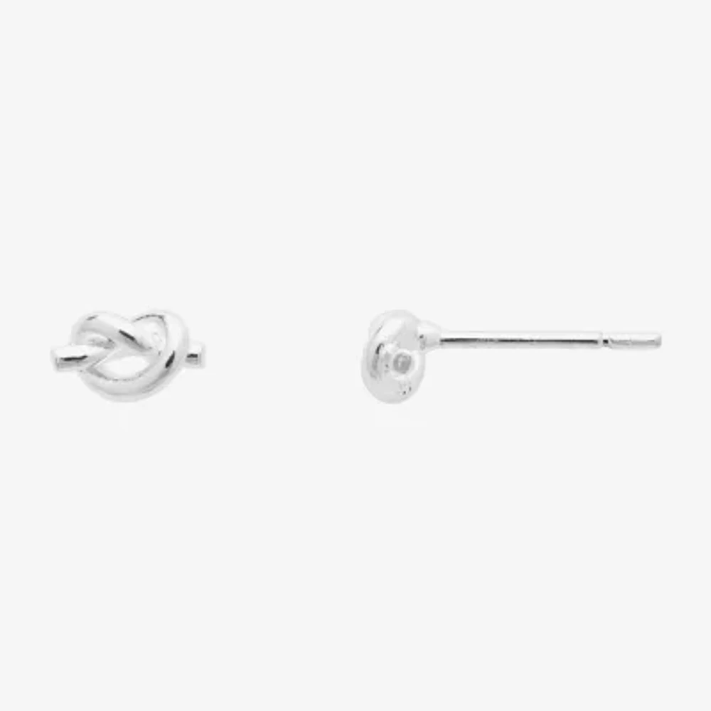 Itsy Bitsy Sterling Silver 4mm Knot Stud Earrings