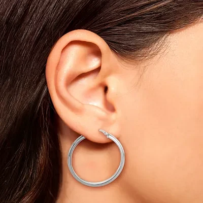 Sterling Silver 44.5mm Hoop Earrings