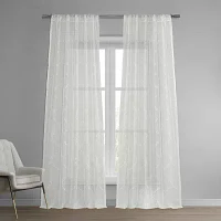 Exclusive Fabrics & Furnishing Florentina Rod Pocket Embroidered Sheer Single Curtain Panels