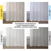 Exclusive Fabrics & Furnishing Patterned Linen Sheer Rod Pocket Single Curtain Panel