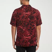 Cubavera Mens Regular Fit Short Sleeve Floral Button-Down Shirt