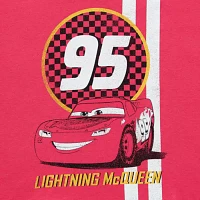 Jerry Leigh Juniors Pixar'S Lightning Mcqueen Boyfriend Tee Womens Crew Neck Short Sleeve Cars Graphic T-Shirt