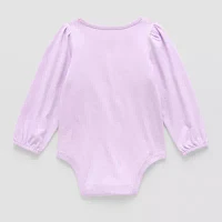 Okie Dokie Baby Girls Round Neck Long Sleeve Bodysuit