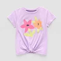 Okie Dokie Toddler & Little Girls U Neck Short Sleeve T-Shirt