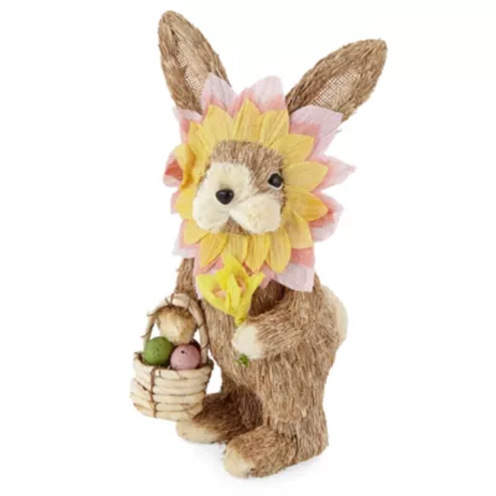 Linden Street Sunflower Sisal Bunny Easter Tabletop Decor