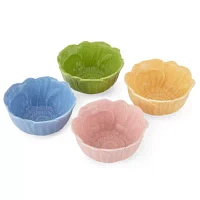 Linden Street Easter Floral 4-pc. Stoneware Fruit Bowl