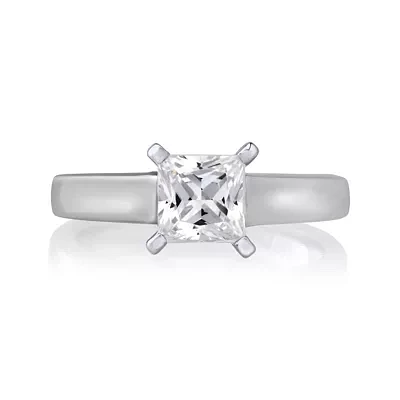 1¼ CT. Princess-Cut Diamond Solitaire Platinum Engagement Ring